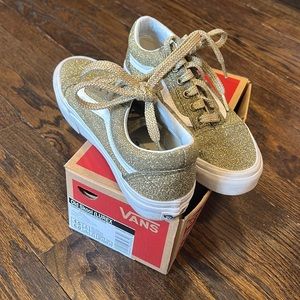 Glittery gold vans